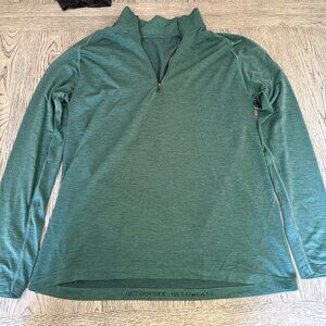 Lululemon Mens Quarter Zip Long Sleeve Top (XL) Green